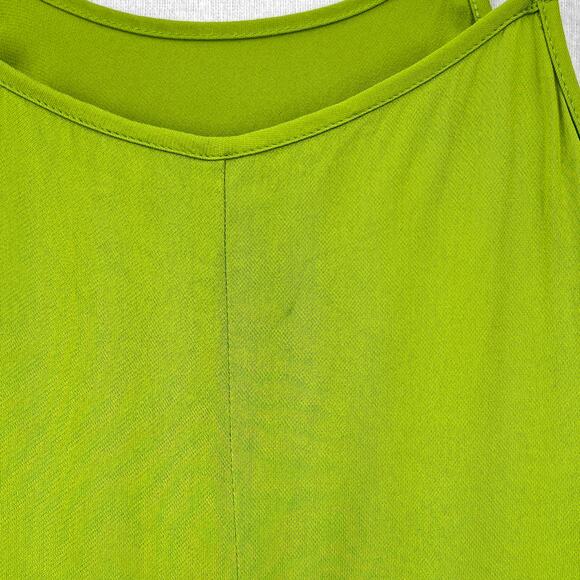 ZARA Midi Slip Dress Women Small Green Sleeveless A-line Strappy High Neck Satin - Picture 14 of 16